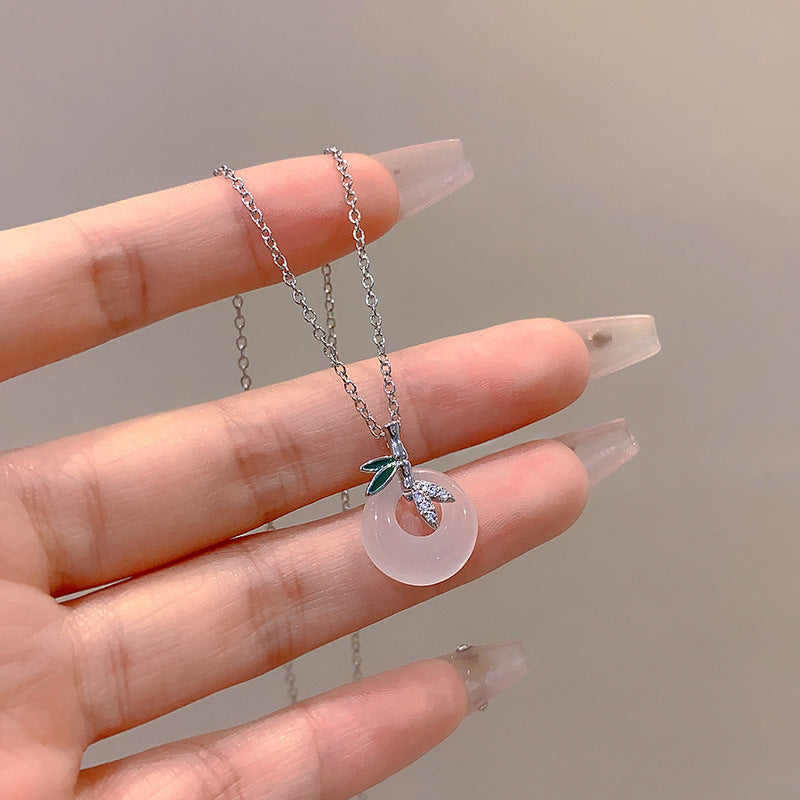 New Chinese safety buckle pendant necklace women's light luxury high-end collarbone chain 2025 new national style accessories