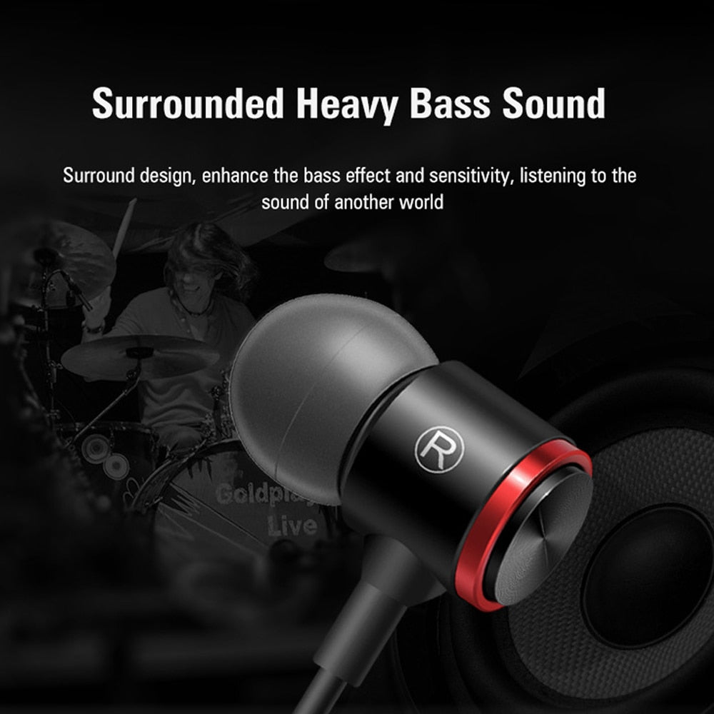 Duszake S320 Stereo Bass Headphone In-Ear 3.5MM Wired Earphones Metal HIFI Earpiece with MIC for Xiaomi Samsung Huawei Phones