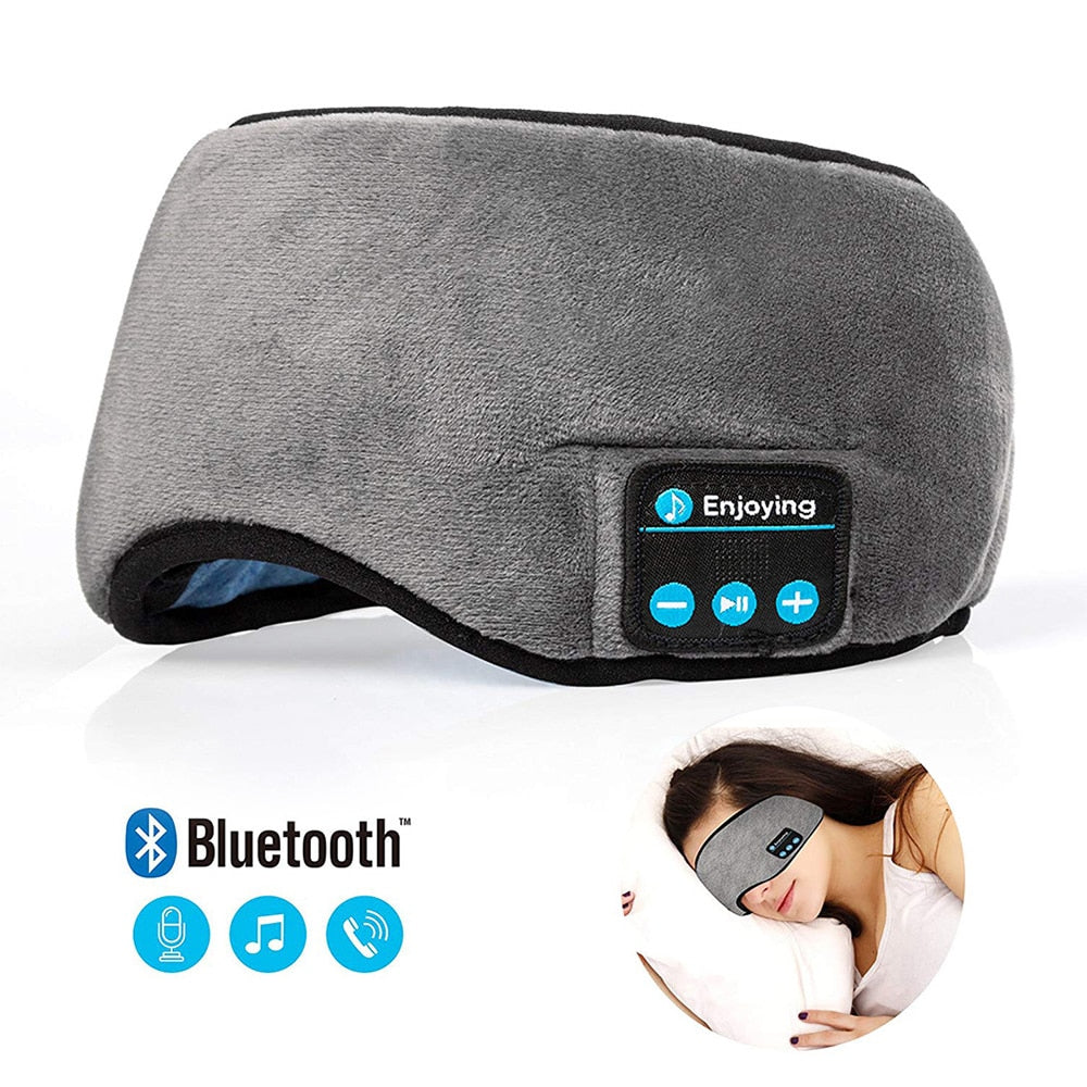 Casque de sommeil Bluetooth, masque pour les yeux, casque de sommeil, bandeau Bluetooth, doux, élastique, confortable, écouteurs de musique sans fil