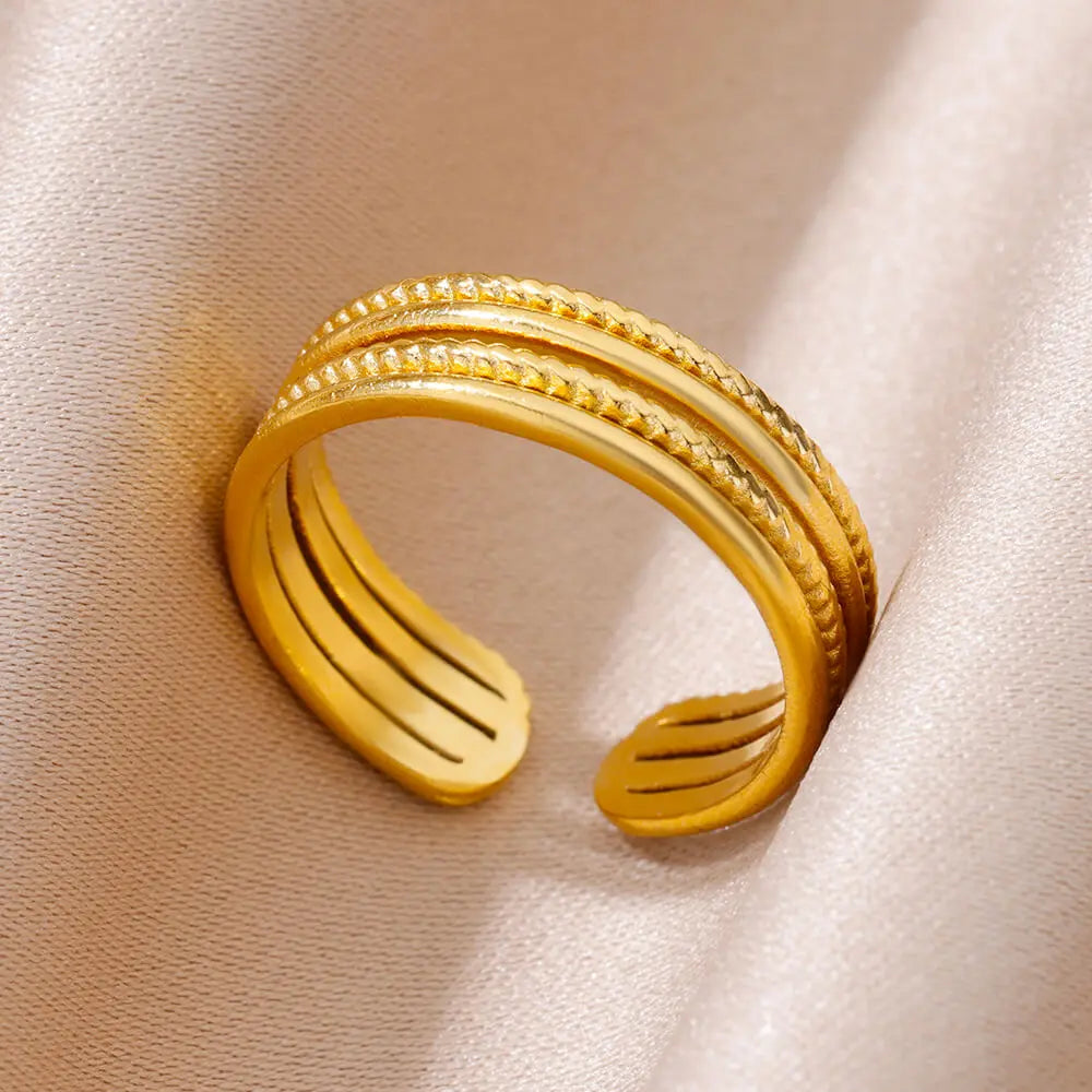 Stainless Steel Rings for Women Gold Color Never Fade Luxury Classic rings wedding couple rings Jewelry Free Shipping