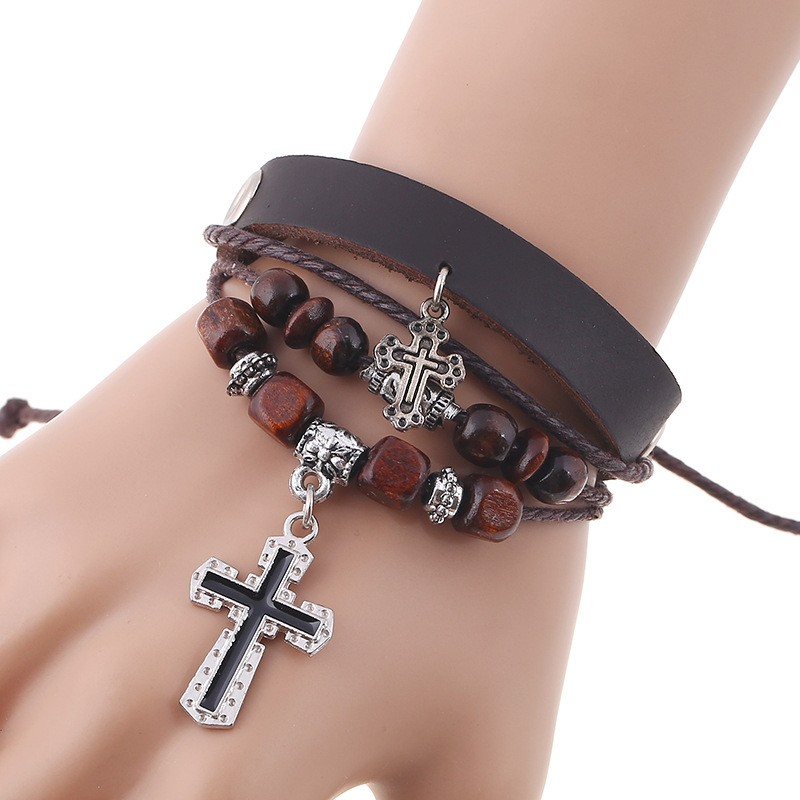 Multi-layered cow leather bracelet